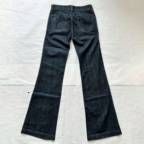 Anlo denim tab front ultra wide flare palazzo leg low rise jeans Sz 24 - Picture 5 of 9